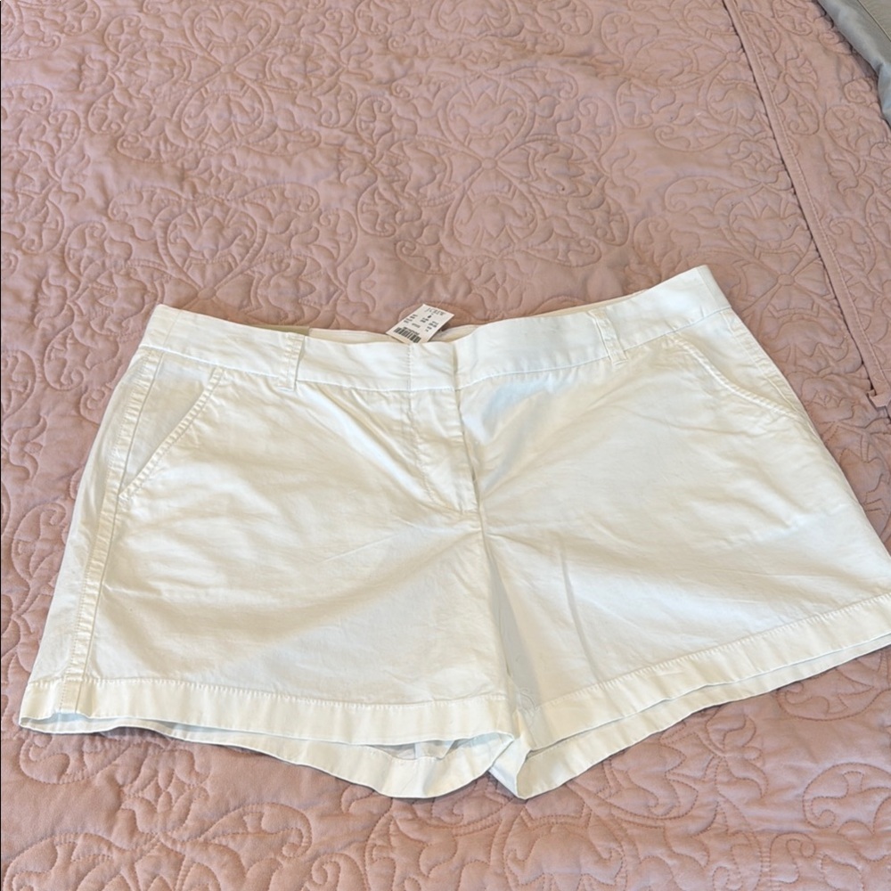 J. Crew Factory Cream Bermuda Shorts Tailored Cotton Style